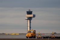 Leipzig/Halle Airport, Leipzig/Halle Germany (EDDP) - View over DHL Air Hub apron to Leipzig Tower. - by Holger Zengler