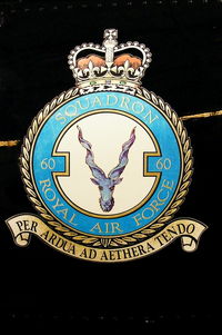 RAF Shawbury Airport, Shawbury, England United Kingdom (EGOS) - RAF 60(R) sqn insignia on the side of a Bell 412EP Griffin HT.1 - by Chris Hall