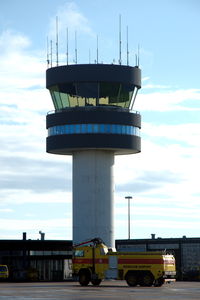 Roskilde Airport - Roskilde control tower and fire tender. - by Henk van Capelle