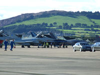 RAF Leuchars Airport, Leuchars, Scotland United Kingdom (EGQL) - Leuchars airshow flightline with Typhoon ZK300 & F-16A's FA-110 & FA-131 In the line up - by Mike stanners