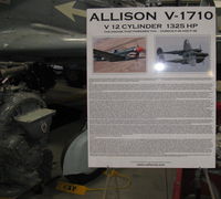 Camarillo Airport (CMA) - Allison V-1710 engine, at CAF Museum. Data card. - by Doug Robertson
