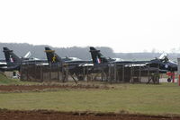 RAF Cranwell Airport, Cranwell, England United Kingdom (EGYD) - XX141 Jaguar T.2A, XX821 Jaguar GR.1, XX965 Jaguar GR.1A and XZ358 Jaguar GR.1A of the DCAE at RAF Cranwell - by Chris Hall