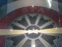 Spartanburg Downtown Memorial Airport (SPA) - Logo in floor inside main entrance. - by John S. Anderson