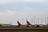 Leipzig/Halle Airport, Leipzig/Halle Germany (EDDP) - Three and a half planes on new DHL apron..... - by Holger Zengler