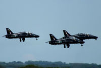 Anglesey Airport (Maes Awyr Môn) or RAF Valley, Anglesey United Kingdom (EGOV) - three Hawk T.1A's of RAF 208(R) Sqdn departing from RAF Valley - by Chris Hall