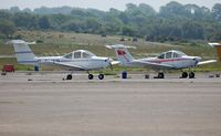 Swansea Airport, Swansea, Wales United Kingdom (EGFH) - Latest additions to Cambrian Flying Club's fleet (G-BLWP and G-BMSF). - by Roger Winser