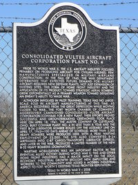 Fort Worth Nas Jrb/carswell Field Airport (NFW) - Texas Historical Marker near the Lockheed Martin Aircraft Plant in Fort Worth - by Zane Adams