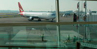 Christchurch International Airport - Quantas 767 pulls into the gate at Christchurch International. - by Roland Penttila