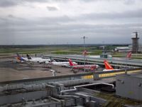 Manchester Airport, Manchester, England United Kingdom (EGCC) - A wet Friday morning at Manchester - by Guitarist