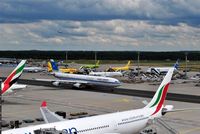 Frankfurt International Airport, Frankfurt am Main Germany (EDDF) - Colors of the world in front of visitor´s terrace at terminal 2.... - by Holger Zengler