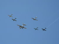Camarillo Airport (CMA) - Condor Squadron formation flight over 26 with N45366 'D-Day Doll' - by Doug Robertson