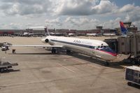 Hartsfield - Jackson Atlanta International Airport (ATL) - A Delta MD-88 at the gate at Hartsfield-Jackson - by Jim Donten