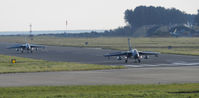 RAF Leuchars Airport, Leuchars, Scotland United Kingdom (EGQL) - JBG-32 Tornado ECR's 46+24 & 46+46 Landing on runway 27 after a Joint warrior sortie - by Mike stanners