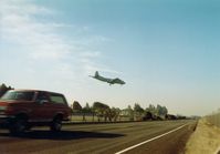 Moffett Federal Afld Airport (NUQ) - Lockheed P-3 Orion on Final Approach to NAS Moffett Field, Mountain View, CA - July 1989 - by scotch-canadian