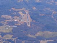 Elkin Municipal Airport (ZEF) - Looking down RWY 7 from 10,000 ft. - by Bob Simmermon