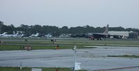 Daytona Beach International Airport (DAB) - B-52 just landed on Rwy 7L, a couple crew members guiding it to back taxi - by Florida Metal