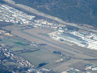 Oyonnax Arbent Airport, Oyonnax France (LFLK) - over Oyonnax Arbent Airport, France enroute to Geneva - by Chris Hall