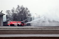 Stuttgart Echterdingen Airport, Stuttgart Germany (EDDS) - Fire engine no. 4 produces water mist..... - by Holger Zengler
