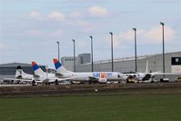 Leipzig/Halle Airport, Leipzig/Halle Germany (EDDP) - Apron 2 on a normal sunday filled with small freighters... - by Holger Zengler