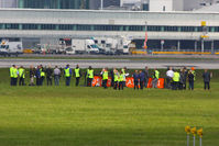 Manchester Airport, Manchester, England United Kingdom (EGCC) - The press gathering at the side of RW23R for the arrival of Thomsons first B787 G-TUIA - by Chris Hall