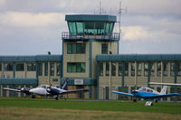 Oxford Airport, Oxford, England United Kingdom (EGTK) - Oxford Airport tower and terminal building - by Chris Hall