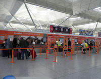 London Stansted Airport, London, England United Kingdom (STN) - Check in for EasyJet - by Henk Geerlings