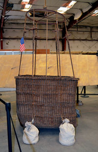 Stinson Municipal Airport (SSF) - Old balloon gondola on display at the Texas Air Museum - by Ronald Barker