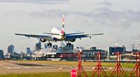 London City Airport - British Airways was the third to land on 27 this Sunday (LCY). - by Phil R Hamar