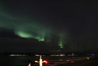 Alta Airport, Alta, Finnmark Norway (ENAT) - The threshold of Alta's runway with a magical Northern Lights display - by Pete Hughes