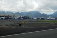 Honolulu International Airport, Honolulu, Hawaii United States (PHNL) - Beautiful backdrop and beautiful HA tails - by Micha Lueck