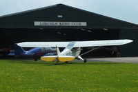 Sturgate Airfield Airport, Lincoln, England United Kingdom (EGCS) - Lincoln Flying Club hangar at Stugate - by Chris Hall
