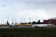 Leipzig/Halle Airport, Leipzig/Halle Germany (EDDP) - View to apron 4 and to rwy 26L.... - by Holger Zengler