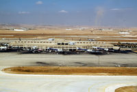 Queen Alia International Airport, Amman Jordan (OJAI) - Amman Airport at TO, with dust twister on the background - by JPC