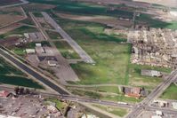 Los Banos Municipal Airport (LSN) - L B as it looked in 1994 with N9078E on very short final.This was one of our many stops at LB  to eat! View is north. - by S B J