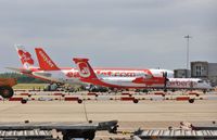 London Stansted Airport - Apron includin D-ABQC, G-EZFL and Air Asia - by John Coates