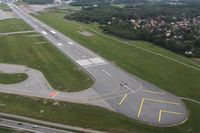 Stockholm-Bromma Airport - Runway 12/30 at Bromma seen from Eastair Robinson R44 SE-JOE. - by Backa Erik Eriksson