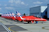Norwich International Airport, Norwich, England United Kingdom (EGSH) - Red Arrows at rest 2014. - by keithnewsome
