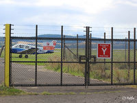Dundee Airport, Dundee, Scotland United Kingdom (EGPN) - Crash Gate by industrial estate viewing area - take a pair of steps if you want to take photos or stick your lens thru a hole !. - by Clive Pattle