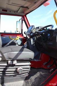 SFAL Airport - A view within the drivers compartment of a Bremach Fire Rescue Tender at Port Stanley (SFAL) - by Clive Pattle