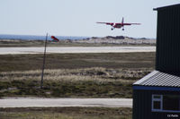 SFAL Airport - A FIGAS Islander about to land at Port Stanley SFAL - by Clive Pattle