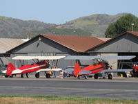 Santa Paula Airport (SZP) - Aviation Museum of Santa Paula 1st Sunday display day-Two Boeing Stearmans recovered and refinished by Rowena's Flying Fabric Co., at her ramp - by Doug Robertson