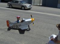 Santa Paula Airport (SZP) - P-51 MUSTANG Pedal Plane-3-4 year old power, approved for solo flight only, slow S turns taxi to Rwy 04, plans-built by Dad - by Doug Robertson
