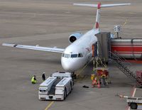 Tegel International Airport (closing in 2011), Berlin Germany (EDDT) - Pusher crew seems to have some obstacles .... - by Holger Zengler