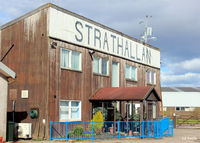 XSTR Airport - A close up of the main airfield building, now the offices of Skydive Scotland at Strathallan Airfield, XSTR, near Auchterarder, Perthshire, Scotland - by Clive Pattle