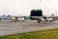 Plymouth Municipal Airport (C65) - The Plymouth ramp with view to the west. - by S B J