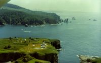 NONE Airport - Helicopter pad  on Tatoosh Island for the lighthouse near Cape Flattery,Wash.It is on The Strait Of Juan De Fuca.It is the most NW point of the US. View is to the south. - by S B J