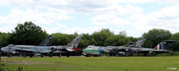 EGYK Airport - Aircraft awaiting restoration/repair/respray at the Yorkshire Air Museum are currently stored at the rear of the main hangar. Included are a Lightning, 2 x Tornado (GR1 and GR4), the nose from an HP Herald, a Javelin and a Buccanear. - by Clive Pattle