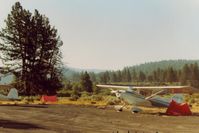 Chiloquin State Airport (2S7) - 68E at Chiloquin airport in Oregon on the second day of a flight to the east coast in 1989. - by S B J