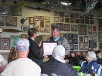 Santa Paula Airport (SZP) - Pat Quinn Bucker Museum Hangar party on the occasion of his receiving the FAA Wright Brothers Master Pilot Award for 50 years accident free-no violations flying-with conferring FAA Official accepting the award. Congrats to Pat! - by Doug Robertson