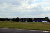 Cranfield Airport - Airport buildings at Cranfield EGTC, Bedfordshire, UK viewed from the runway - by Clive Pattle